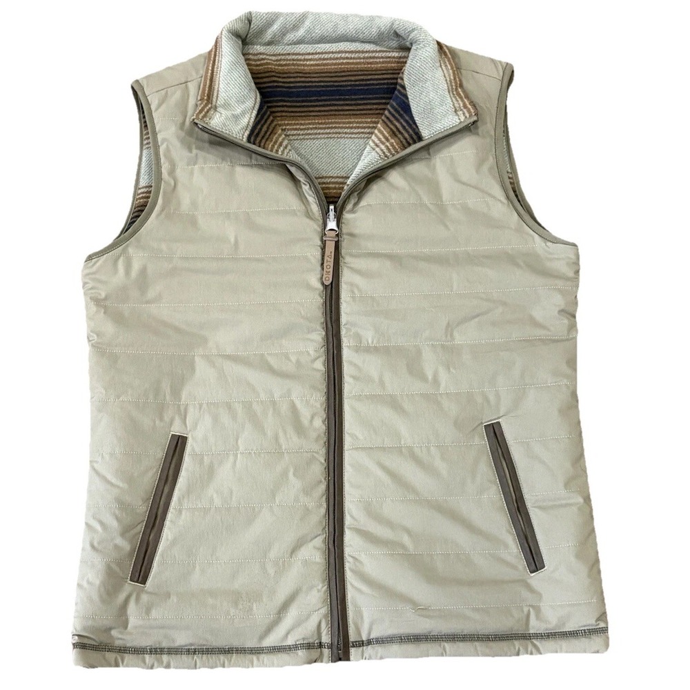 Dakota Grizzly Men's Puffer Vest Size Medium Army Green Fleece Lined Reversible